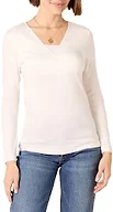 Amazon Essentials Women's Long Sleeve Maternity Nursing V-Neck Top, Pregnancy Clothes, Ivory, Small