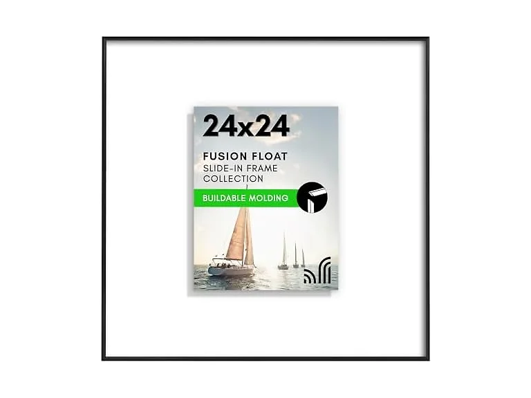 Americanflat 24x24 Floating Picture Frame - Black