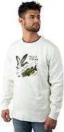 Field & Stream Men's Backstrap Crew Sweatshirt, Mallard/Bass/Ivory, Large