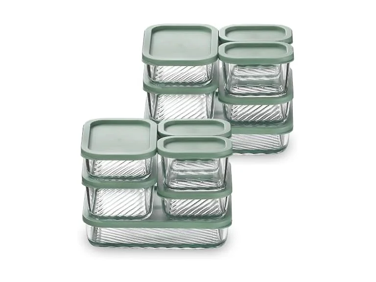 EATEX 12 Pack Glass Meal Prep Containers Sage