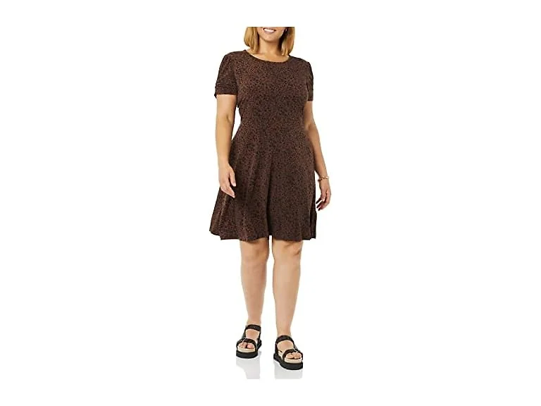Amazon Essentials Women Gathered Short Crew Dress