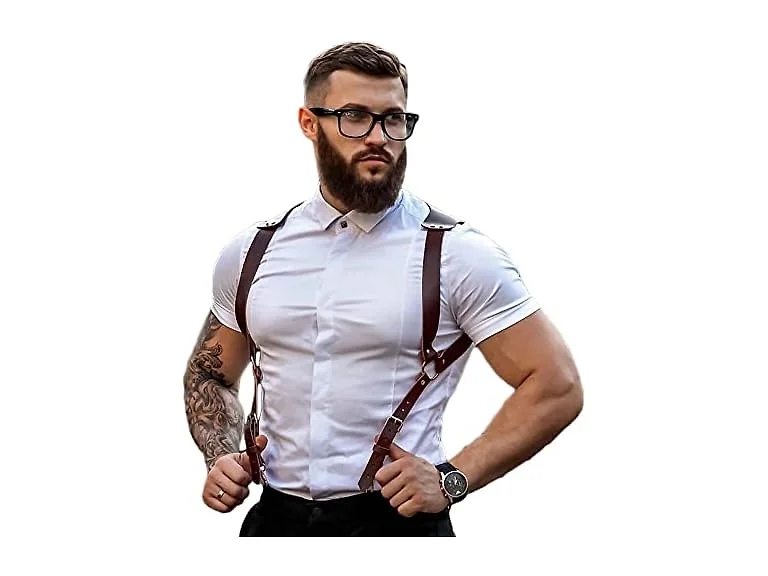 ALRICOL Men leather body belts Punk Adjustable