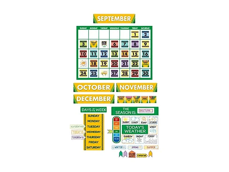 Eureka Crayola Colors and Shapes Classroom Calendar