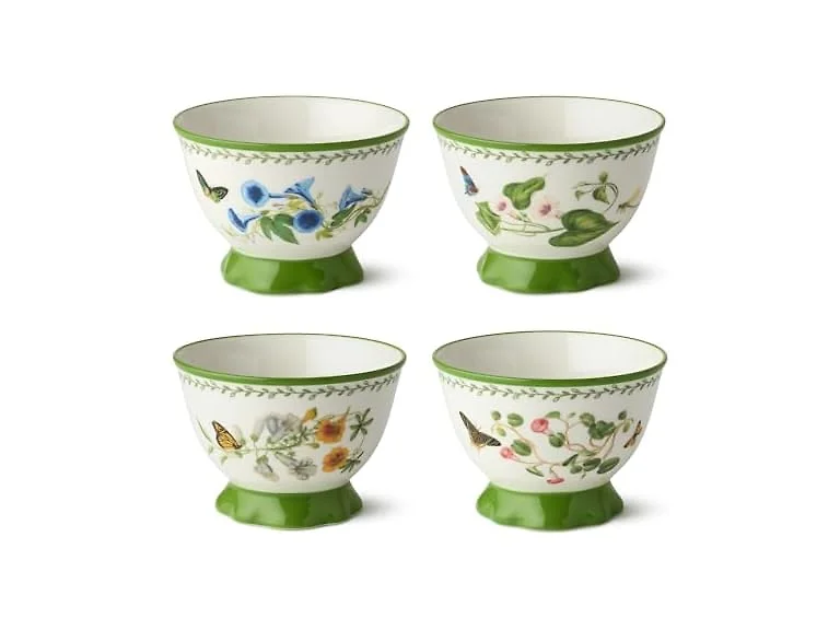 Mirabella Porcelain Footed Ice Cream Dessert Bowls Set of 4