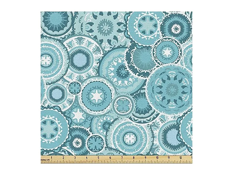 Ambesonne Aqua Fabric by The Yard, (10 Yard Cut)