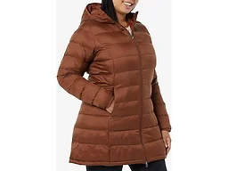 Amazon Essentials Women's Lightweight Water-Resistant Packable Hooded Puffer Coat (Available in Plus Size), Dark Toffee Brown, Large
