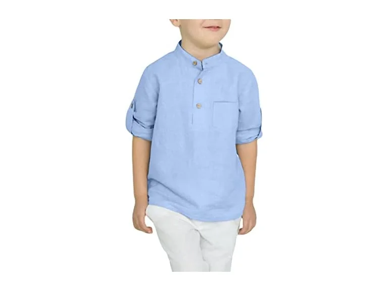 Arshiner Boys (4-5T) Button Up Henley Long Shirts