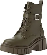 The Drop Women's Koi Lace Up Platform Combat Boots, Olive, 7.5