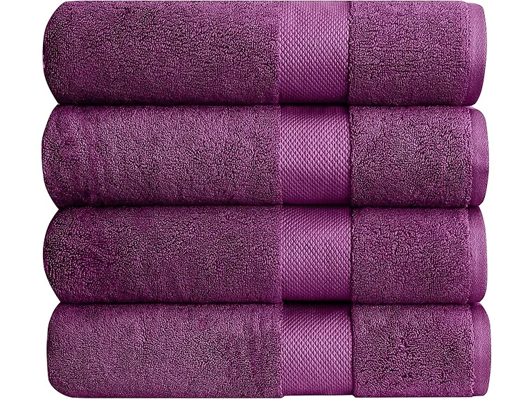 Bumble Combed Cotton Thick Bath Towels- 4 Pk