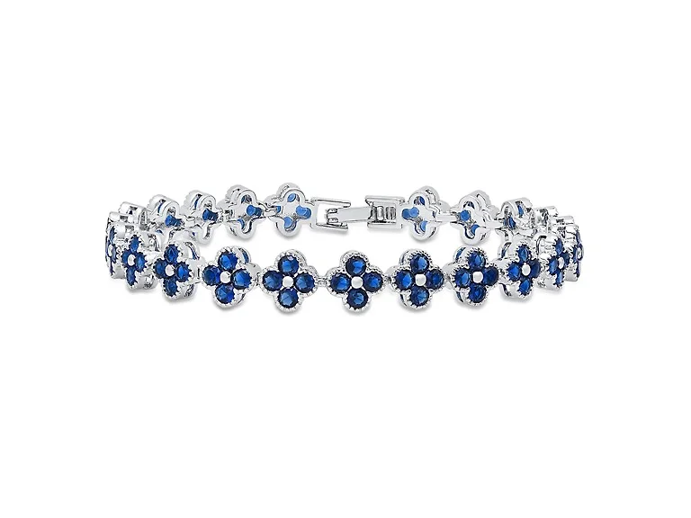 CZ Flower Charm Bracelet