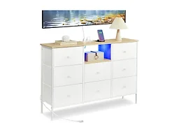 SONGMICS Fabric Dresser for Bedroom - Cloud White