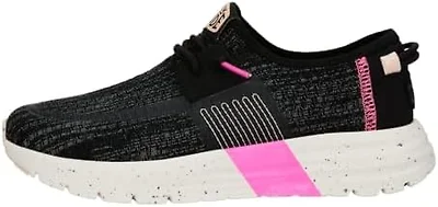 Hey Dude Womens Shoes, Sirocco Sport Stripe, Black, 36
