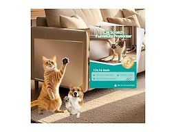 Wawiny Cat & Dog Scratch Protector 12-Pack (12"x16"/30x40cm) - Clear Self-Adhesive Furniture Tape, Cut to Fit,No Residue Removable Couch Guard for Sofa Door Walls