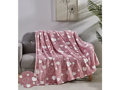 2Pk Glow In The Dark Throw My Heart & Star