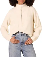 Amazon Essentials Women's Sweaters, Dressy Casual, Mid Gauge Stretch, Half Zip, Polo Collar, Beige, X-Large