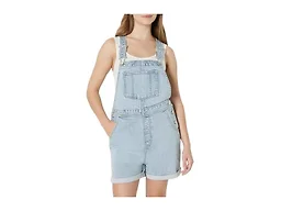 Amazon Essentials Women's Women's Medium Stretch Relaxed-Fit Denim Short Overalls with Adjustable Straps, Classic Light Wash, X-Small