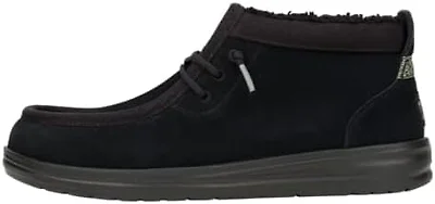 Hey Dude Mens Shoes, Wally Mid GripR Warmth, Black/Black, 44