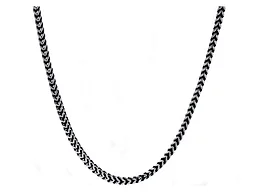 Blackjack Jewelry S-BJS03NS Black/ Silver 4MM Franch Chain Silver 