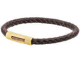 Blackjack Jewelry s-bjb148cg Brown Genuine Leather Bracelet Brown  
