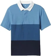 GAP Boys Short Sleeve Rugby Tee Soft Cornflower XL