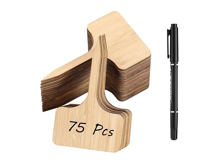 CJFocus GAR-07 (2 Pack) 75Pcs Bamboo Plant Labels