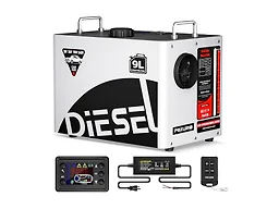 POXURIO 9L Large Diesel Heater, 8KW 240V/110V/12V/24V All in One Diesel Air Heater with LCD Switch, Remote Control, Suitable for Truck, RV, Home, Car, Campers, Boat, White