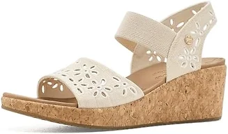 Skechers Women's Arch FIT Beverlee 2.0-Beach Bliss Wedge Sandal, Natural, 10