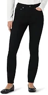 Amazon Essentials Women's High Stretch Mid-Rise Skinny Jean, Black, 8