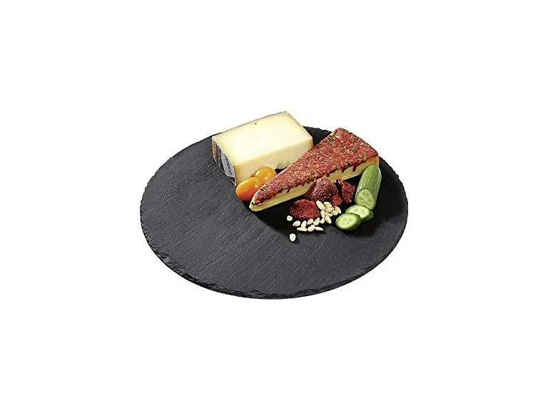 Cilio Slate Round Cheese Board Black, 11" 