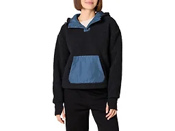 Amazon Essentials Women's Teddy Fleece Pullover Jacket (Available in Plus Size), Black, XL