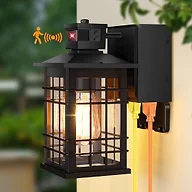 Black Motion Sensor Wall Light