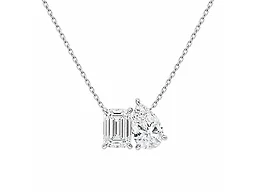 Saffron LGR-033-TE1N Toi et Moi Double Pendant CZ N