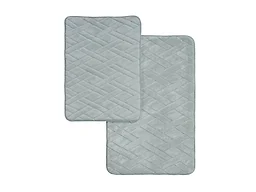 Dan River 5902 2 Pc Memory Foam Bath Mat Bricks - Grey