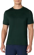 Amazon Essentials Men's Active Quick Dry Moisture Wicking Tech Stretch Lightweight Short-Sleeve T-Shirt, Dark Green, X-Small
