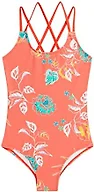 Kanu Surf Girls, Reese UPF 50 Beach Sport Criss-Cross One Piece Swimsuit, Reese Coral, 12