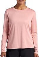 HEAD Women’s Aura Long Sleeve Top, Slim Fit, Stretch Lightweight Material, Mellow Rose Heather, Large