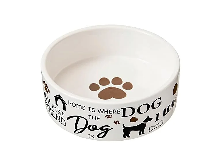 SPOT I Love Dogs Dish -Round Ceramic Food/Water Bowl