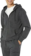Amazon Essentials Men's Long-Sleeve French Terry Full-Zip Hoodie Sweatshirt (Available in Big & Tall), Charcoal Heather, X-Small