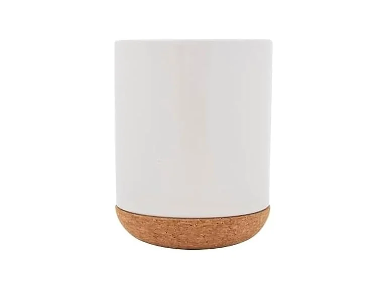Kamenstein White Ceramic Kitchen Utensil Crock with Cork Base 
