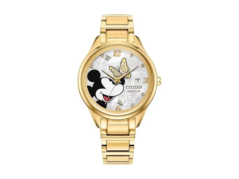 Citizen Ladies Eco-Drive Mickey Mouse Watch, Gold-