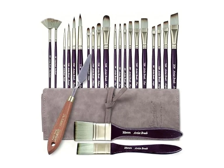 23pcs Paint Brush & Palette Knife Set
