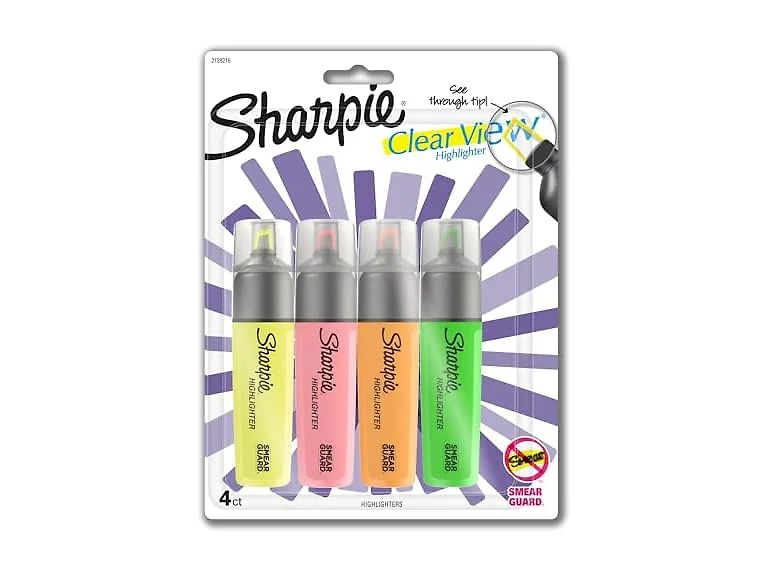 Sharpie Sharpie Clear View Highlighters, 4-Pack