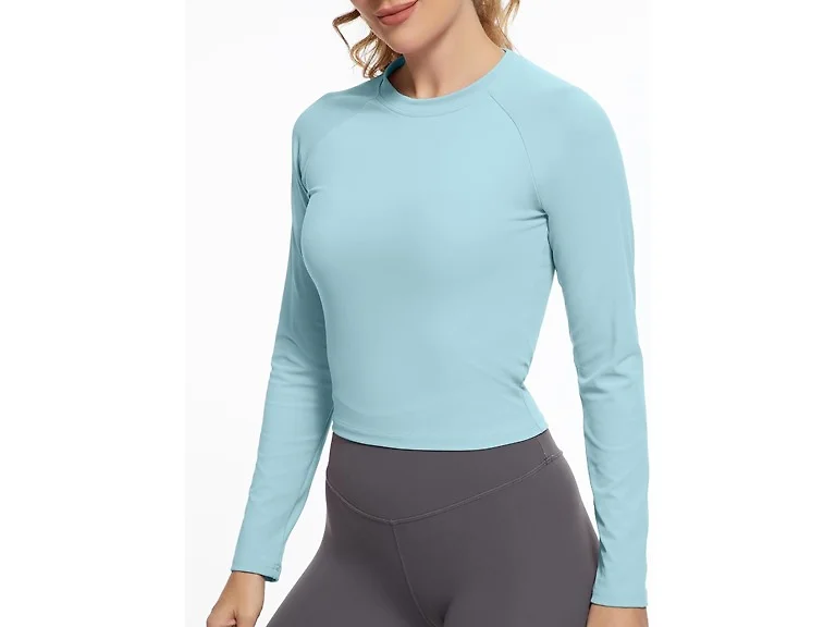 GGOV Women (S) Long Crop Workout Tops Yoga Shirts