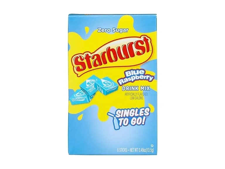 6CT Starburst Singles to Go Blue Raspberry Drink Mix