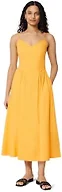 Amazon Essentials Women's Fit & Flare Thin Strap Cotton Poplin Midi Dress, Golden Yellow, X-Small