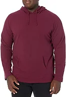 Amazon Essentials Men's Long-Sleeve Slub Thermal Pullover Hoodie, Soft Fabric (Previously GoodThreads), Burgundy, 3X-Large Tall
