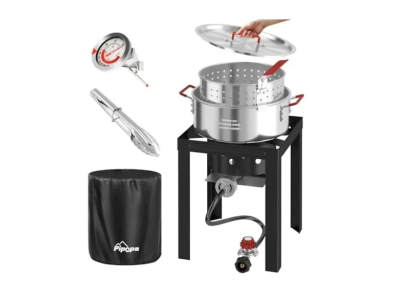 Pipopa 10QT Fish Fryer Pot with Lid