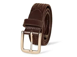 Amazon Essentials Men's Tubular Stretch Weave Belt, Brown, 38