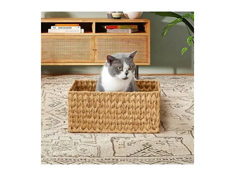 Suptinwear Large Wicker Storage Basket Natural