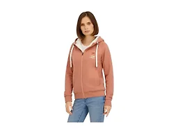 Billabong Ladies Full Zip Sherpa Lined Hoodie Jacket, Rose Brown, M